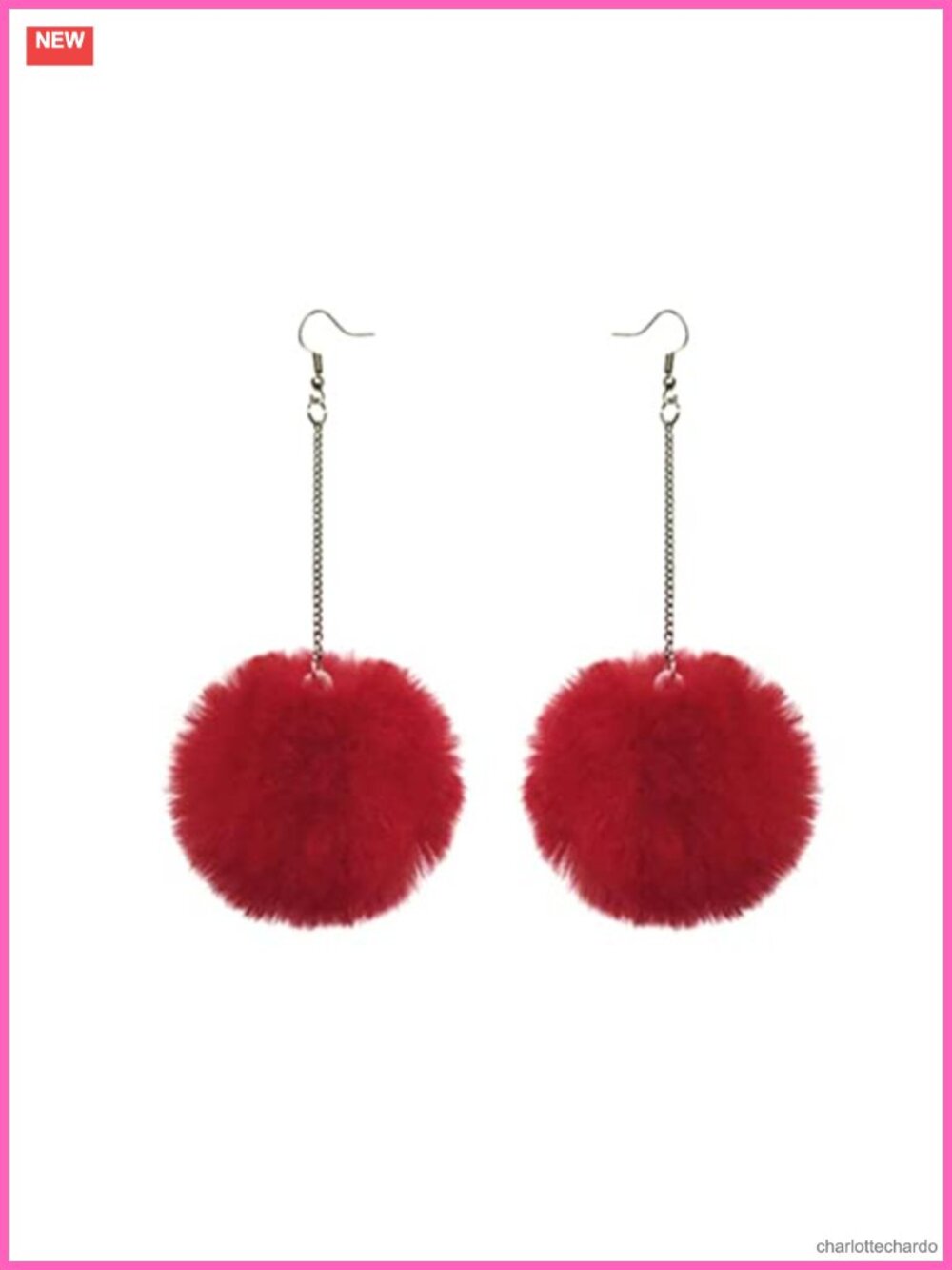 Faux Fur Pom Pom Dangle Drop Earrings Women Winter Jewelry